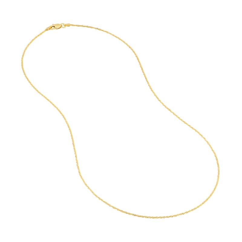Curata 14k Yellow Gold Diamond Chain Necklace 1.15mm (Lobster)