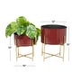 preview thumbnail 52 of 50, Iron Contemporary Planter (Set of 2) - S/2 12", 16"H