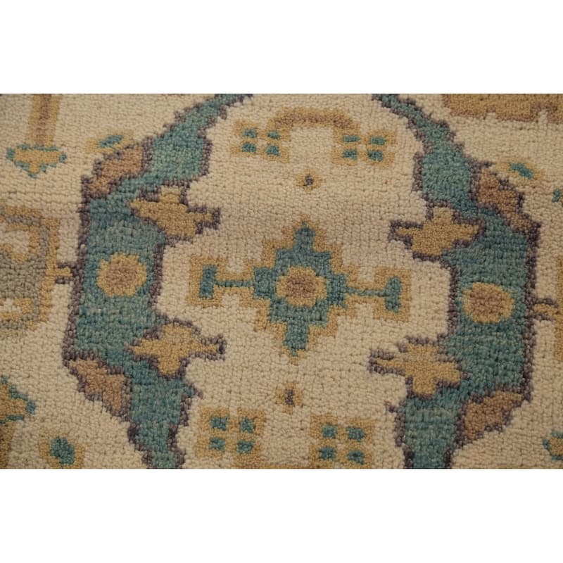 Oushak Oriental Runner Rug Hand-Knotted Floral Wool Carpet - 2'8" x 10'2"