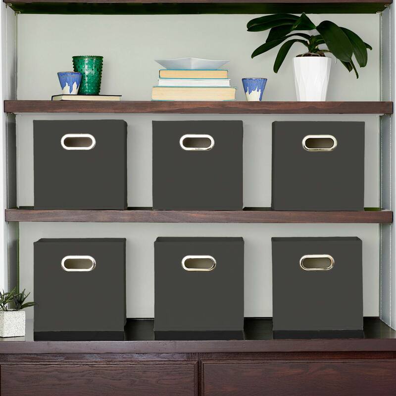 Household Essentials Open Fabric Cube Storage Bins, Set of 6