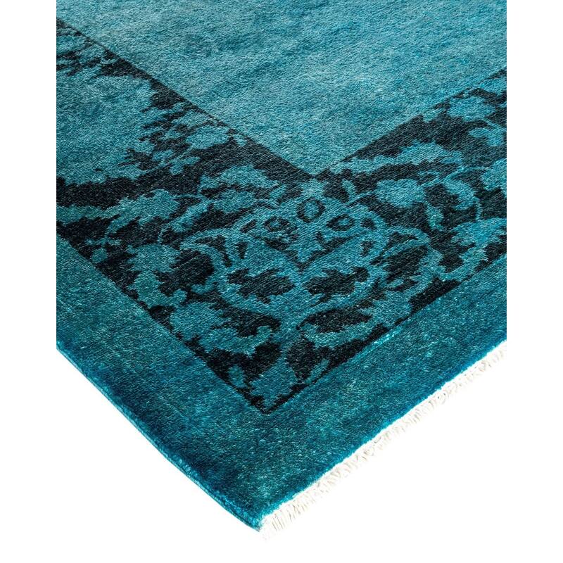 Vibrance, One-of-a-Kind Hand-Knotted Area Rug - Blue, 8' 5" x 9' 8" - 8' 5" x 9' 8"