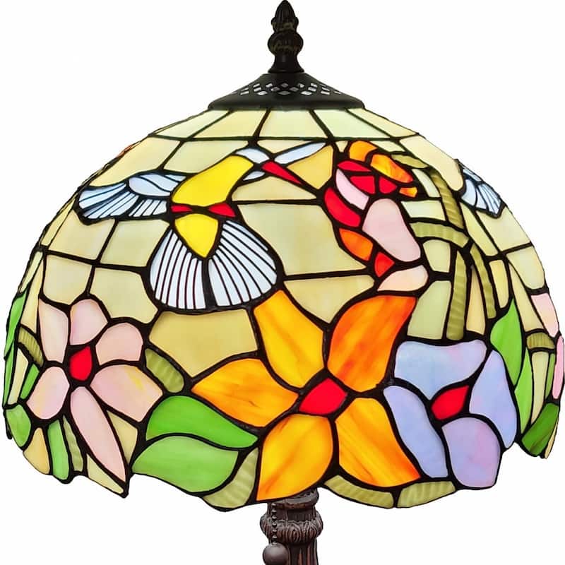 HomeRoots 18" Tiffany Style Floral Table Lamp - 15