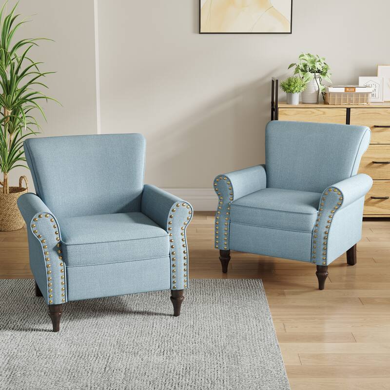 Living Room Armchair with Nailhead Trim - 29.9"W x 29.9"H x 32.9"D