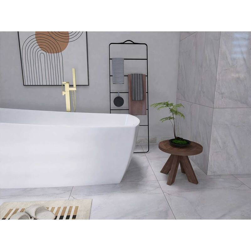 Peter Soaking Single Slipper Rectangular Bathtub in Glossy White