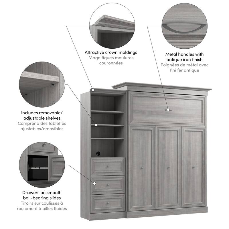 Versatile Queen Murphy Bed and Closet Organizer (92W) by Bestar