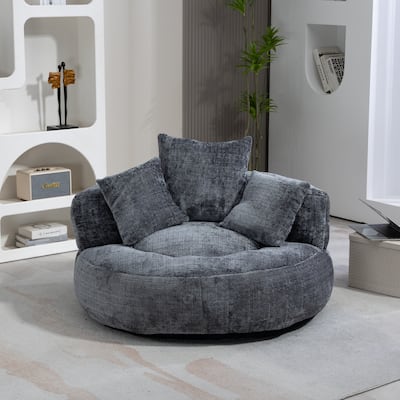 Lazy Sofa Durable Comfort Lounger High Back Bean Bag Chair Couch Grey