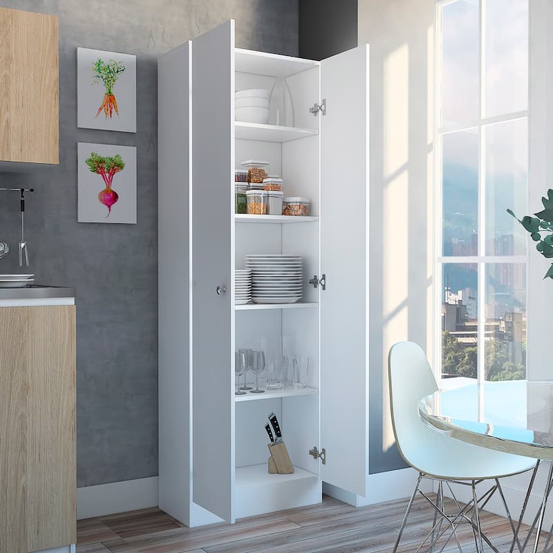 TUHOME Plymouth Multistorage Kitchen Cabinet with 5 Shelves