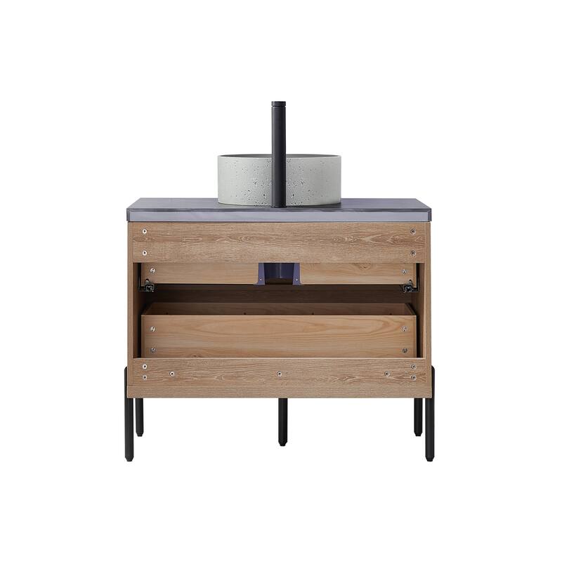 Trento Bath Vanity with Sintered Stone Top with Concrete Sink (R)
