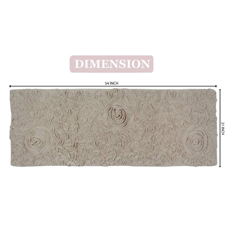 Bell Flower Bathroom Rug, Cotton Soft, Water Absorbent Bath Rug, Non Slip Shower Rug Machine Washable 21"x54" Runner