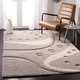 preview thumbnail 2 of 43, SAFAVIEH Florida Shag Riet Abstract 1.2-inch Thick Rug 3'3" x 5'3" - Grey/Ivory - Rectangle