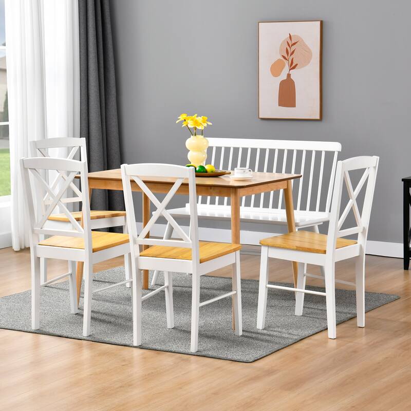 Farmhouse Cross Back Wood Dining Chairs