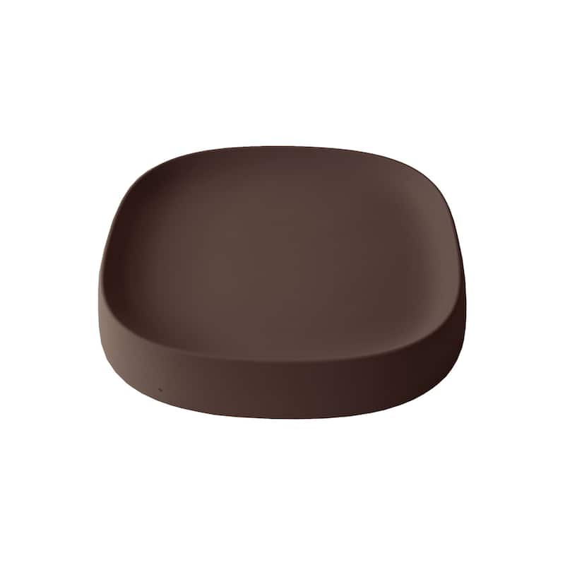 Pebble Modern Plant Caddy with Hidden Wheels - Medium - Bark