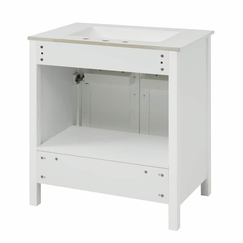 30" Bathroom Vanity with Ceramic Sink and Ample Storage