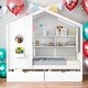 preview thumbnail 2 of 26, Full Size Wooden House Bed Kids Bed with 2 Drawers and Storage Shelf