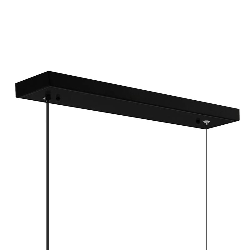 Moon Integrated LED 70in Black Chandelier with Handcrafted Glass