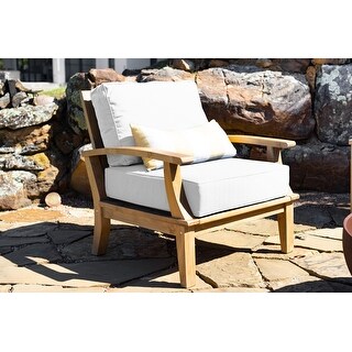 Laurel Navy Teak Outdoor Chair with Cushions