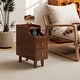 preview thumbnail 5 of 8, Gymax Solid Wood End Table w/ Pull-out Tray & 2 Storage Drawers Cable
