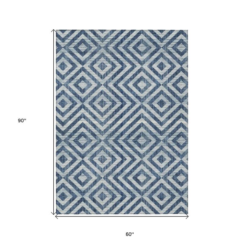 HomeRoots Geometric Transitional Rectangle Outdoor Rug