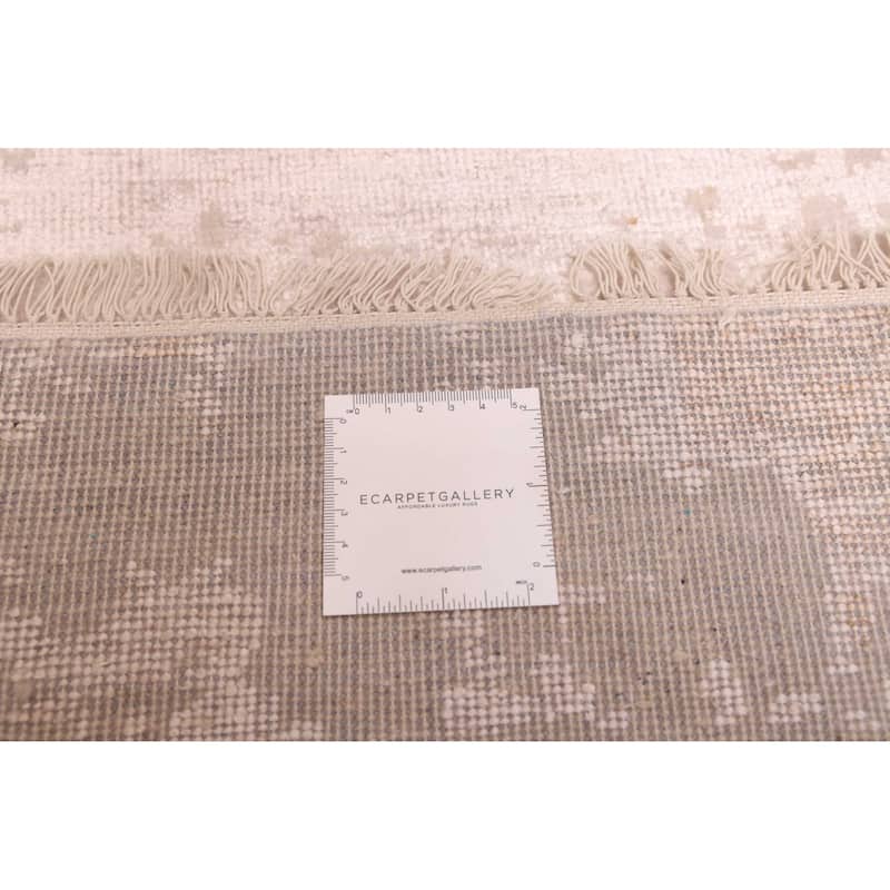 ECARPETGALLERY Hand-knotted Legacy Beige Silk, Wool Rug - 2'5 x 11'7