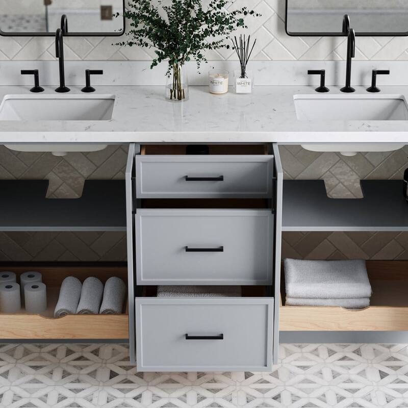 Ariel K72D-BC Kelly 72" Double Free Standing Vanity Cabinet Only