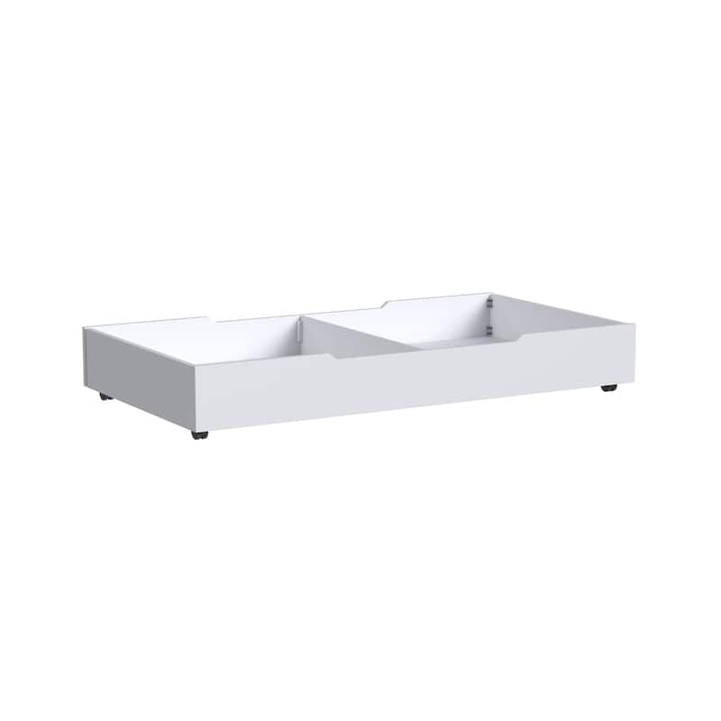 Rowan 75" Wide Modern Style Trundle, Ash Linen White