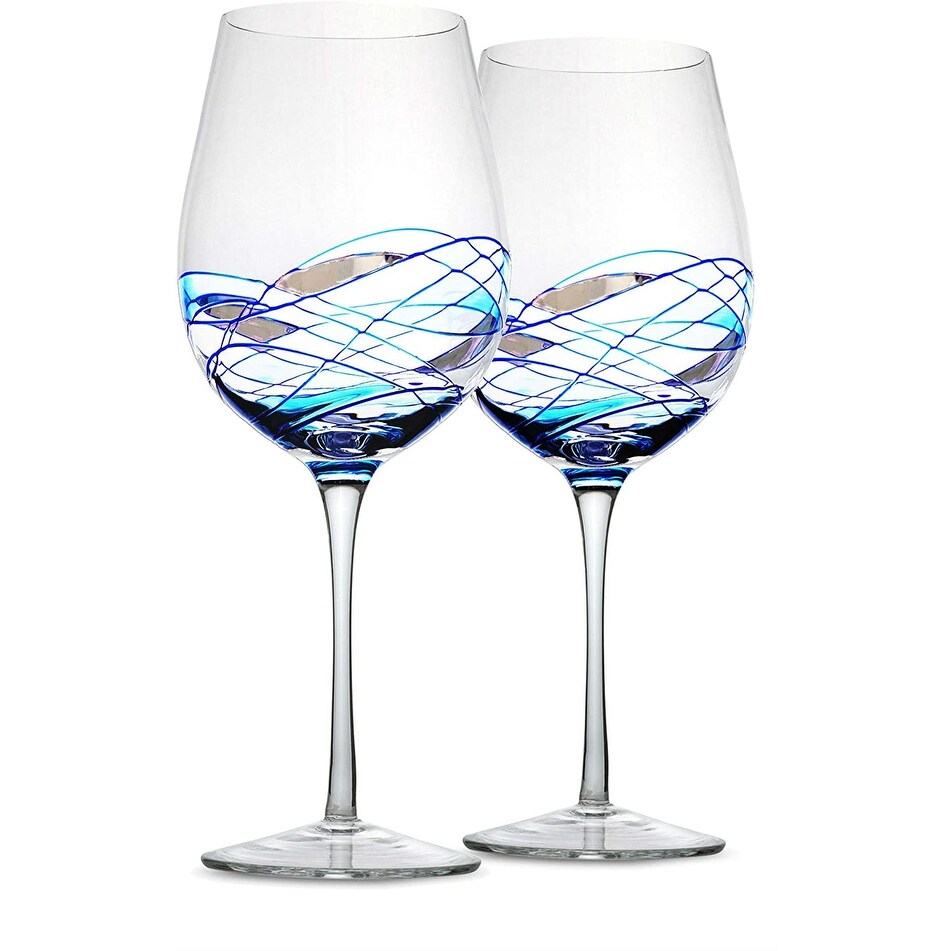 Curva Artisan Series Double Wall Beverage Glasses and Tumblers - Set of 4  Unique 8 oz Drinking Glasses