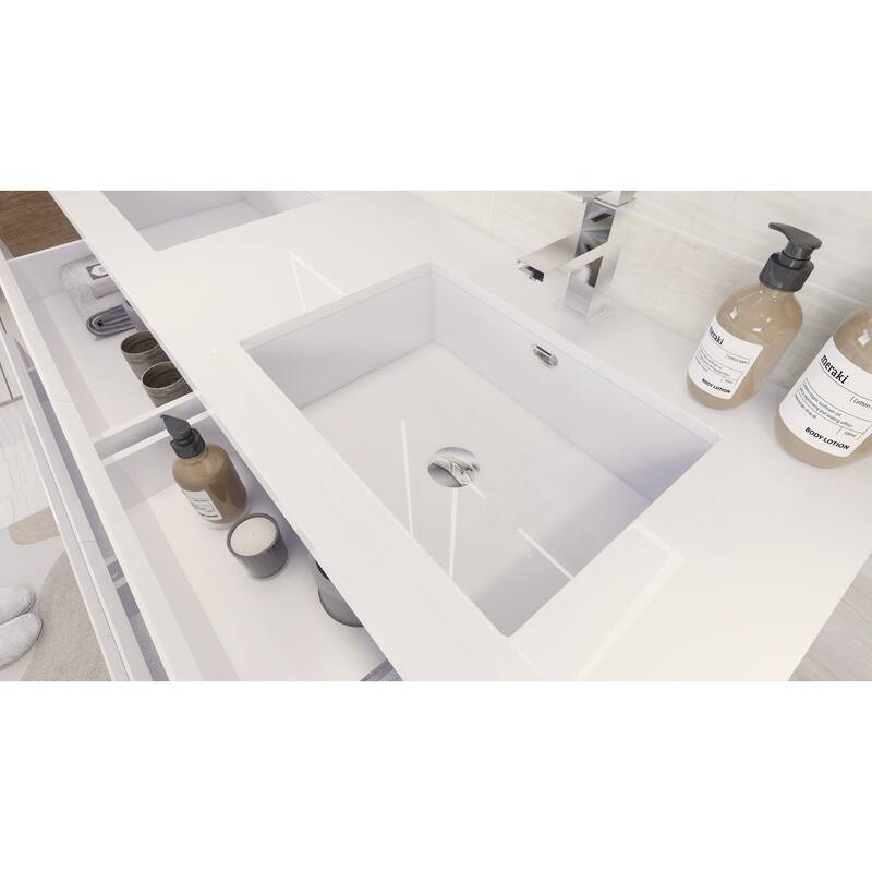 Aron 60'' Freestanding Vanity with Double Reinforced Acrylic Sink