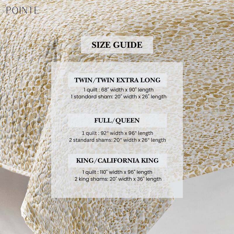 Pointehaven Percale Cotton Oversized Printed Scroll Design Quilt Set