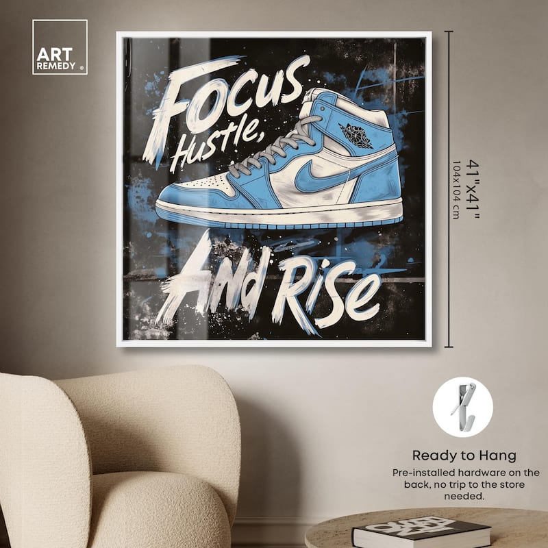 Hustle and Rise Sneaker Shadowbox by Art Remedy