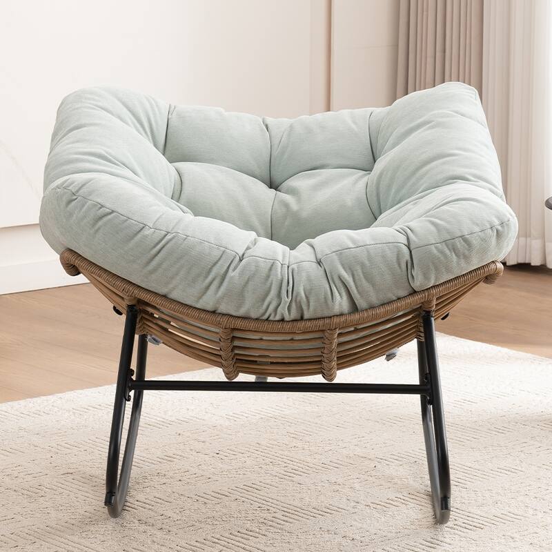 Rocking Chair, Chenille Upholstered Accent Chair, Modern Nursery Rocking Chair for Living Room, Bedroom, Apartment