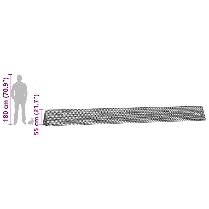 vidaXL Rabbit Cage Silver 650 x 55 x 55 cm Galvanised Steel