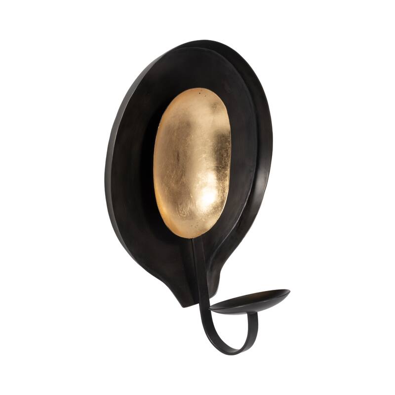 Sagebrook Home Black/Gold Metal Round Votive Holder