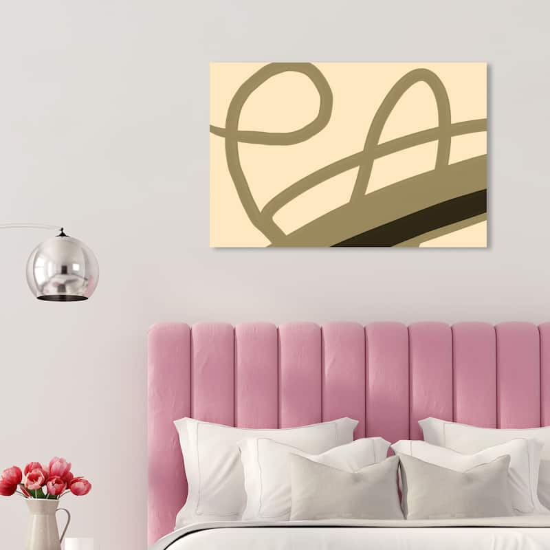 Wynwood Studio Canvas Abstract Abstract Writing Brown and Taupe Modern & Contemporary Wall Art Canvas Print