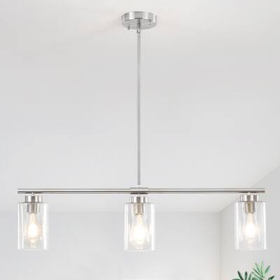 3-Light Modern Pendant Design Chandelier Lighting with Glass Shade for Kitchen Island