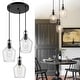 preview thumbnail 1 of 18, Modern 3-Light Kitchen Island Chandelier Black