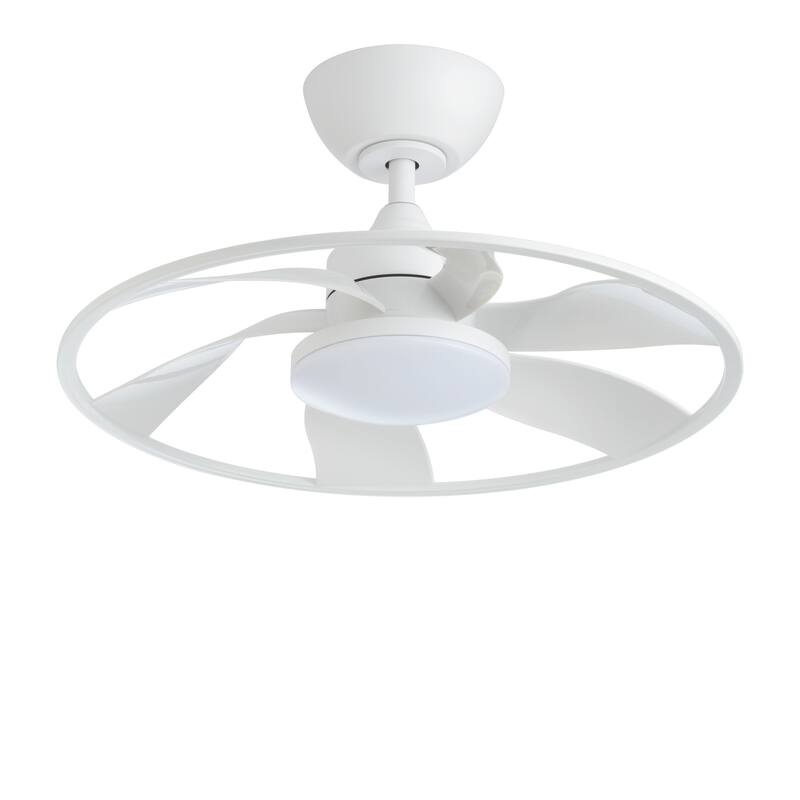Light Pro 22 in. LED Indoor Matt white Smart Ceiling Fan with DC Motor - White