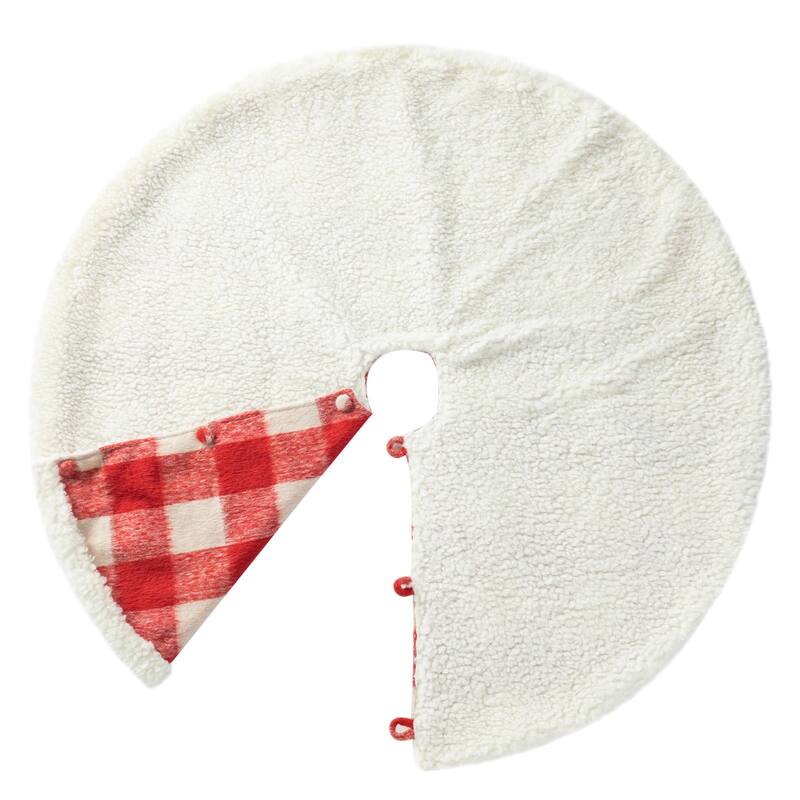 Glitzhome 48"D or 60"D Reversible Classic Plaid Flannel Christmas Tree Skirt