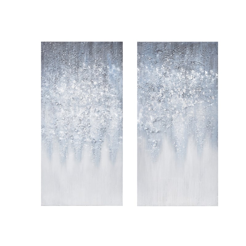Madison Park Winter Glaze Heavily Embellished 2-piece Canvas Wall Art Set