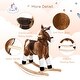 preview thumbnail 17 of 38, Toddler Rocking Horse with Authentic Sounds, Plush Velvet Fabric, Saddle, and Stirrup for Kids 3-8 Years