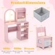 preview thumbnail 2 of 18, Gymax Kids Vanity Set Princess Girls Makeup Vanity Desk w/ 3-Color LED