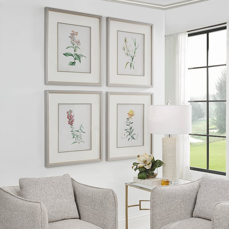 Uttermost Heirloom Blooms Study Framed Prints Set/4
