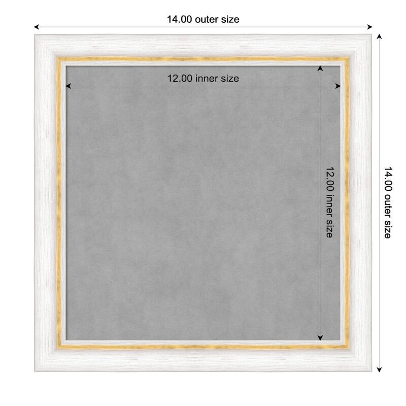 Amanti Art Morgan White Gold Framed Magnetic Board - Board Size 12x12
