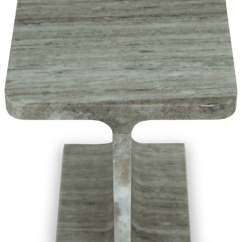 Aurelle Home Modern Solid Marble I-Beam Accent Table