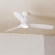 preview thumbnail 1 of 15, Curtiss 52 in. Indoor Outdoor Propeller Ceiling Fan with Wooden Blades, Dimmable LED Light Kit and Remote Control, 3 Speeds 52-in W x 16.25-in H x 52-in D - White