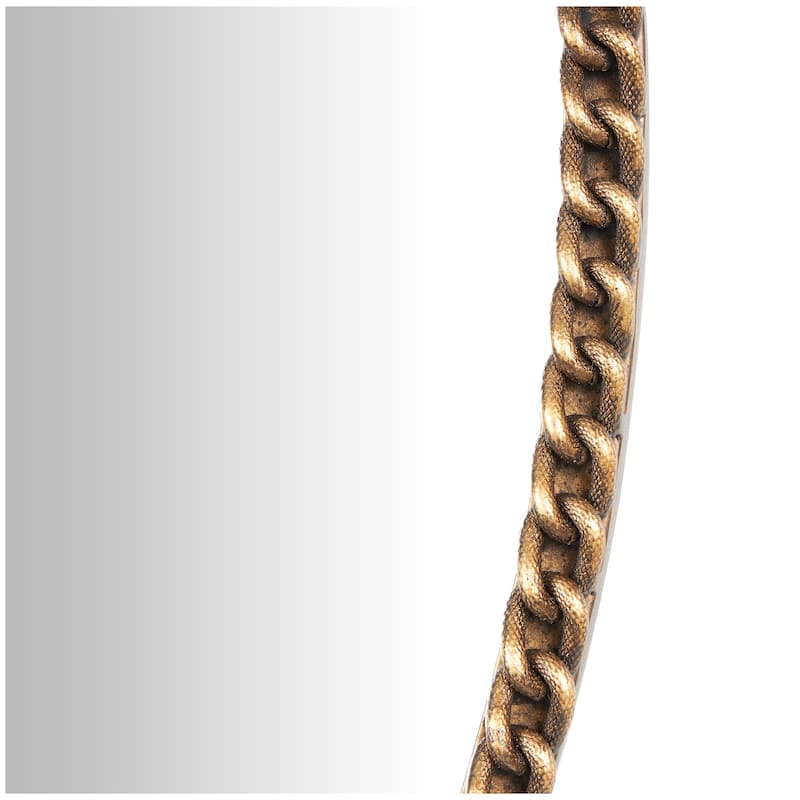 Gold Metal Room Wall Mirror with Linked Chain Frame