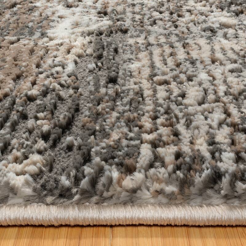 Gertmenian Kielo Modern Abstract Soft Polyester High-Low Style Indoor Area Rug Collection
