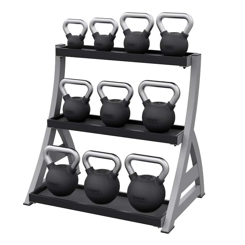 Power Systems Studio Premium 3-Tier Kettlebell Rack – Holds Up to 12