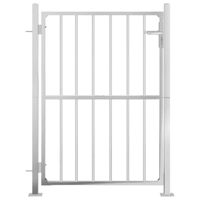 vidaXL Garden Gate Locking Fence Entrance Barrier Patio Lawn Stainless Steel