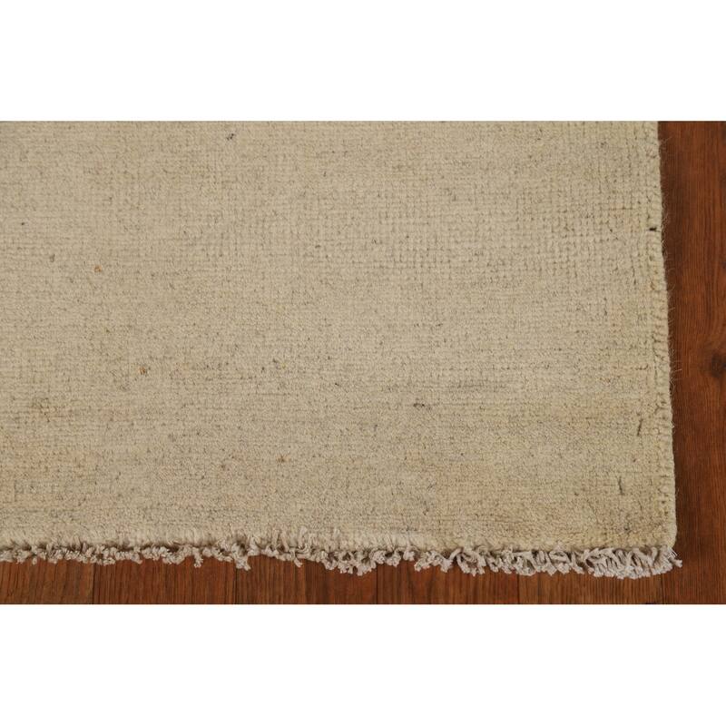 Gabbeh Modern Solid Rug Hand-Knotted Wool Carpet - 1'8"x 3'4"