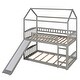 preview thumbnail 5 of 7, Twin Over Twin House Bed with Slide and High Rails, Bunk Bed with Slide